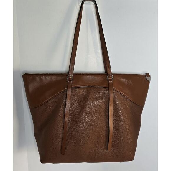 Rebecca Minkoff Signature Top Zip Tote Bag Dk Luggage Cognac MSRP $358 - Picture 5 of 15